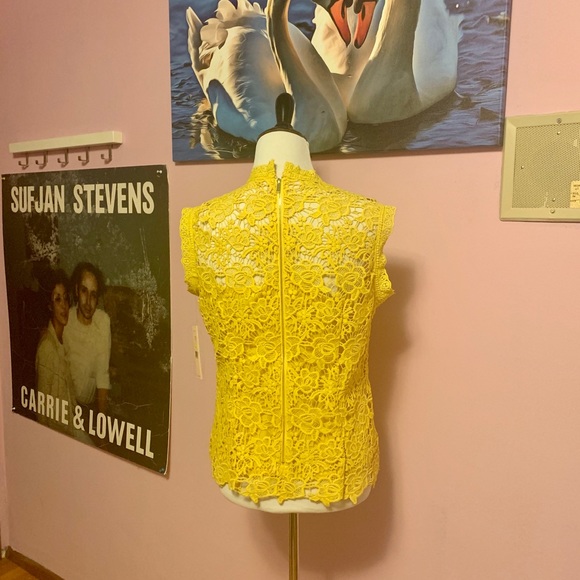 NWT! Nanette Lepore Lace Top. Lemon Zest color. - Picture 3 of 9